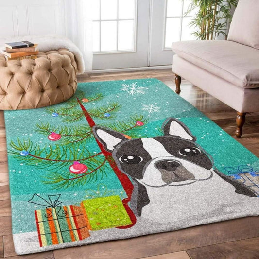 Christmas Rugs, Boston Terrier Christmas Limited Edition Rug, Christmas Floor Mats