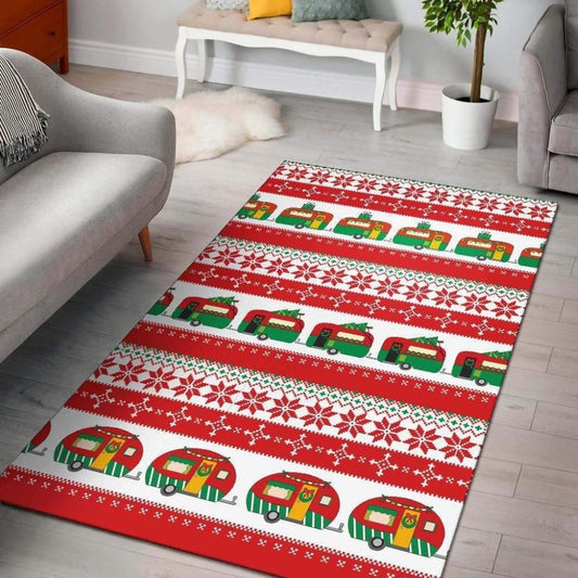 Christmas Rugs, Camper Camping Ugly Christmas Design Limited Edition Rug, Christmas Floor Mats
