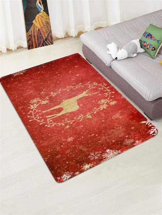 Christmas Rugs, Candy Cane Comfort With Christmas Deer Limited Edition Rug, Christmas Floor Mats