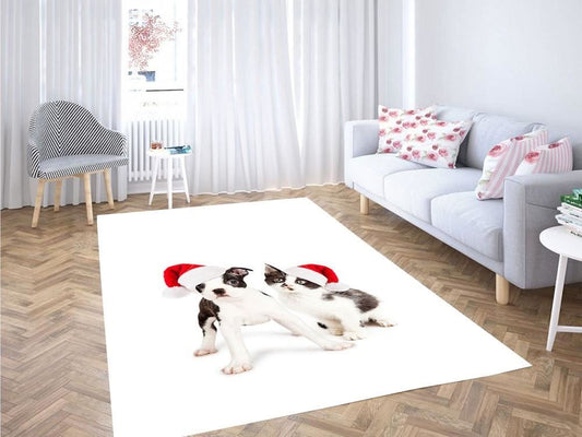 Christmas Rugs, Cat And Dog Christmas Carpet Rug, Christmas Floor Mats