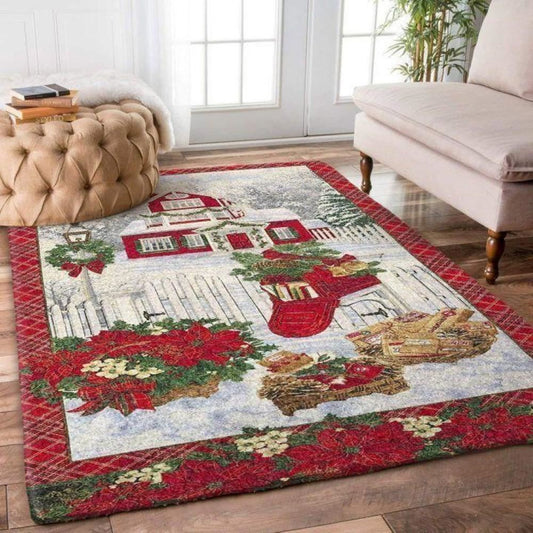 Christmas Rugs, Cherished Snowflake Chronicles With Christmas Limited Edition Rug, Christmas Floor Mats