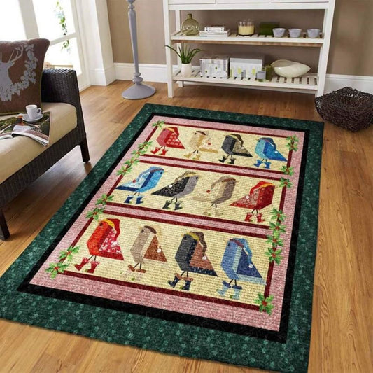 Christmas Rugs, Christmas Bird Limited Edition Rug, Christmas Floor Mats
