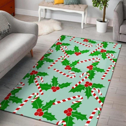 Christmas Rugs, Christmas Cady Cane Limited Edition Rug, Christmas Floor Mats