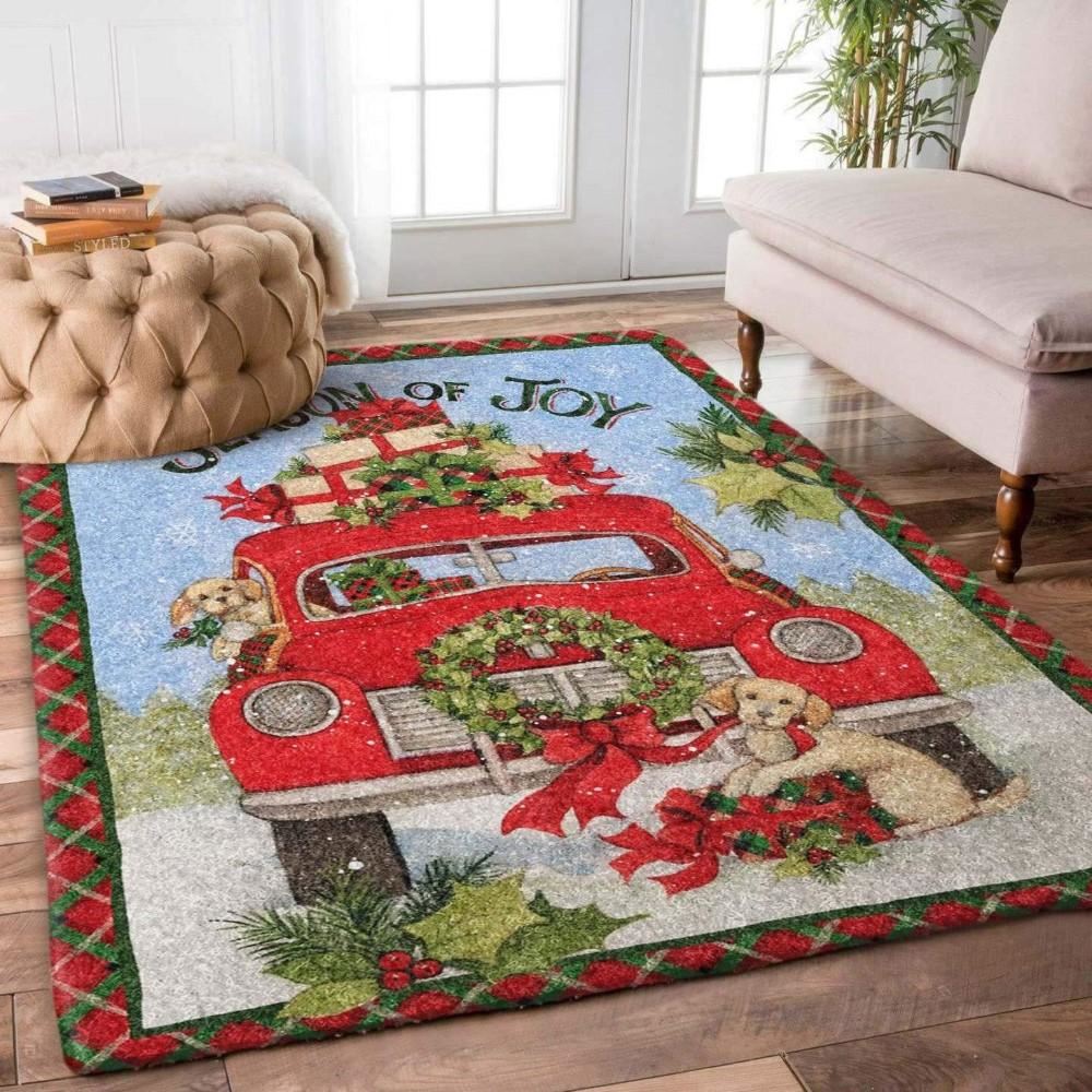 Christmas Rugs, Christmas Car Dog Limited Edition Rug, Christmas Floor Mats