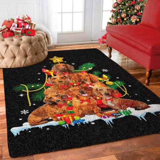 Christmas Rugs, Christmas Dachshund Limited Edition Rug, Christmas Floor Mats
