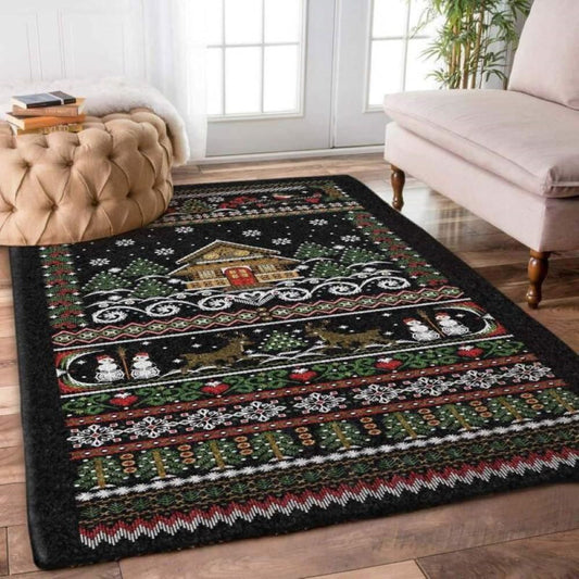 Christmas Rugs, Christmas Knitted Limited Edition Rug, Christmas Floor Mats