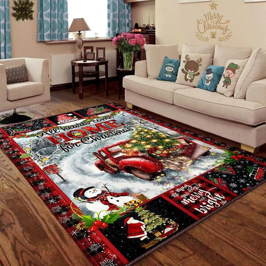 Christmas Rugs, Christmas Rug All Hearts Come Home For Christmas, Christmas Floor Mats