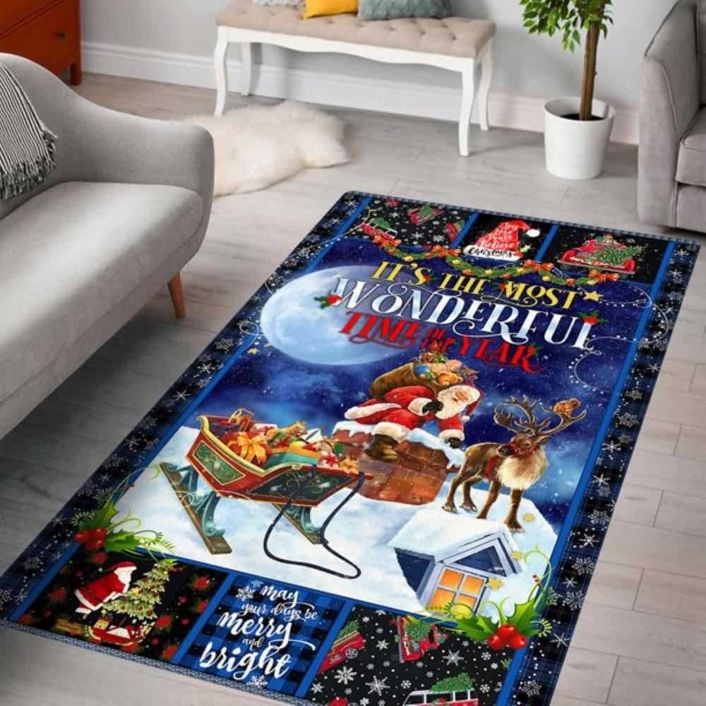 Christmas Rugs, Christmas Rug It's The Most Wonderful Time Of The Year, Christmas Floor Mats