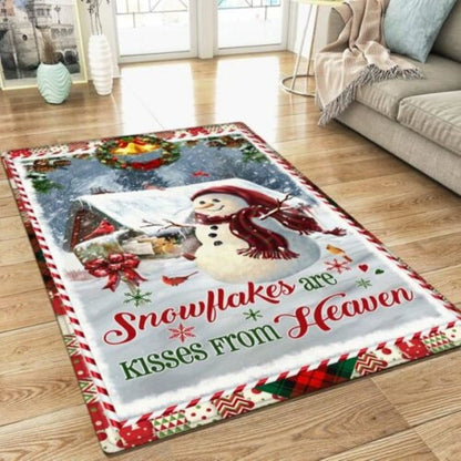 Christmas Rugs, Christmas Rug Snowflakes Are Kisses From Heaven, Christmas Floor Mats