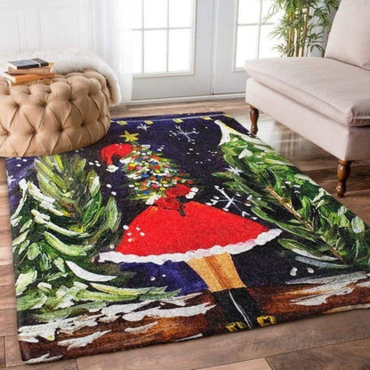 Christmas Rugs, Christmas Tree Girl Limited Edition Rug, Christmas Floor Mats