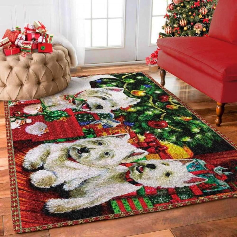 Christmas Rugs, Christmas Westie Limited Edition Rug, Christmas Floor Mats