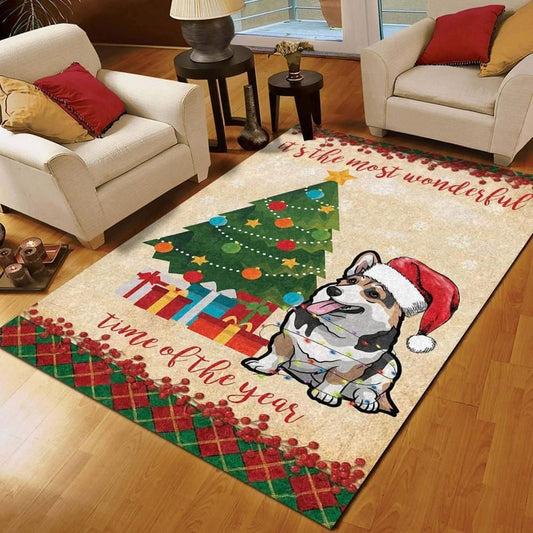 Christmas Rugs, Corgi Christmas Limited Edition Rug, Christmas Floor Mats