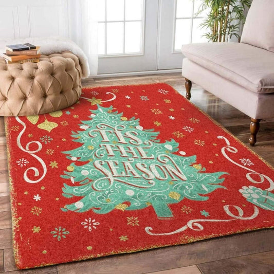 Christmas Rugs, Dreamy Snowman With Christmas Tree Limited Edition Rug, Christmas Floor Mats