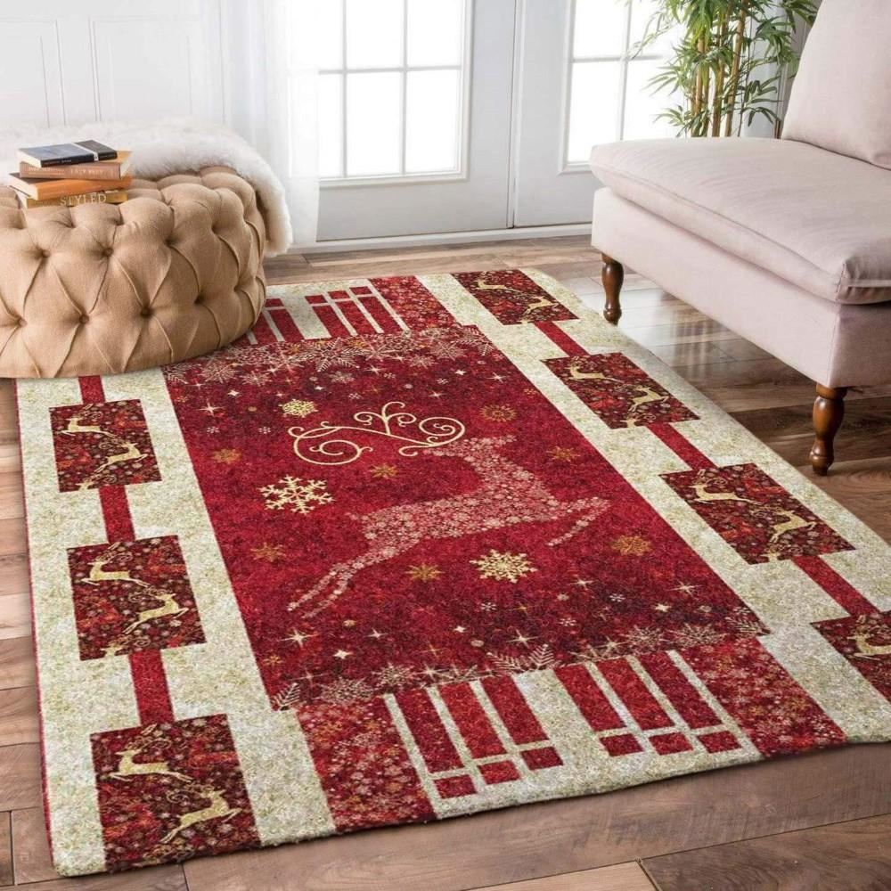 Christmas Rugs, Infuse Holiday Cheer With Deer Christmas Limited Edition Rug, Christmas Floor Mats
