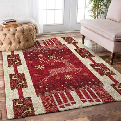 Christmas Rugs, Infuse Holiday Cheer With Deer Christmas Limited Edition Rug, Christmas Floor Mats