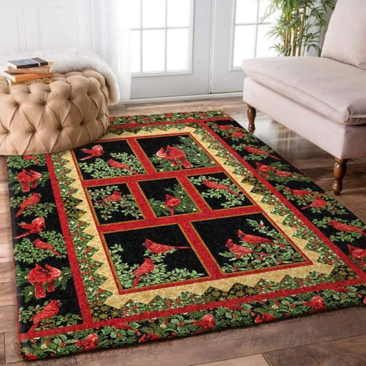 Christmas Rugs, Majestic With Cardinal Christmas Limited Edition Rug, Christmas Floor Mats