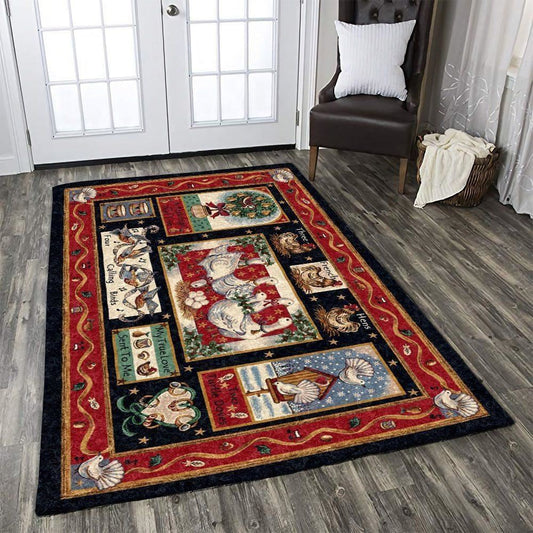 Christmas Rugs, Merry And Bright With Christmas Limited Edition Rug, Christmas Floor Mats