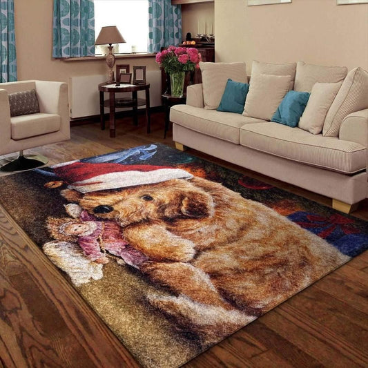 Christmas Rugs, Mistletoe Magic With Christmas Dog Limited Edition Rug, Christmas Floor Mats