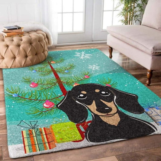 Christmas Rugs, Paw-fectly Festive Dachshund Christmas Limited Edition Rug, Christmas Floor Mats