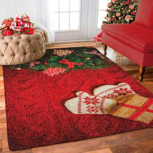 Christmas Rugs, Poinsettia Pizzazz With Christmas Limited Edition Rug, Christmas Floor Mats