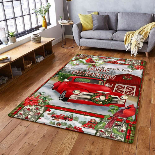 Christmas Rugs, Red Truck Christmas Rug All Roas Lead Home, Christmas Floor Mats