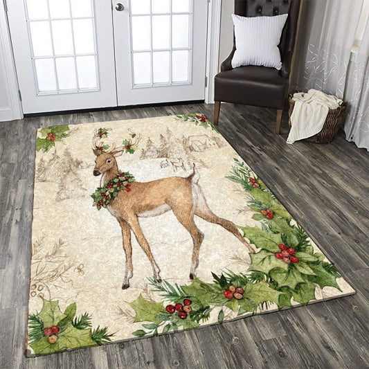 Christmas Rugs, Revamp Your Space With The Yuletide Spirit Of Deer Christmas Limited Edition Rug, Christmas Floor Mats