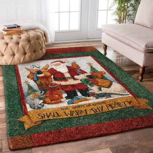 Christmas Rugs, Ruby Red Rejoice With Christmas Limited Edition Rug, Christmas Floor Mats