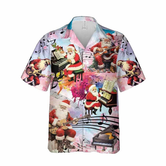 Christmas Santa Claus Button Down Hawaiian Shirt, Xmas Hawaiian Shirts