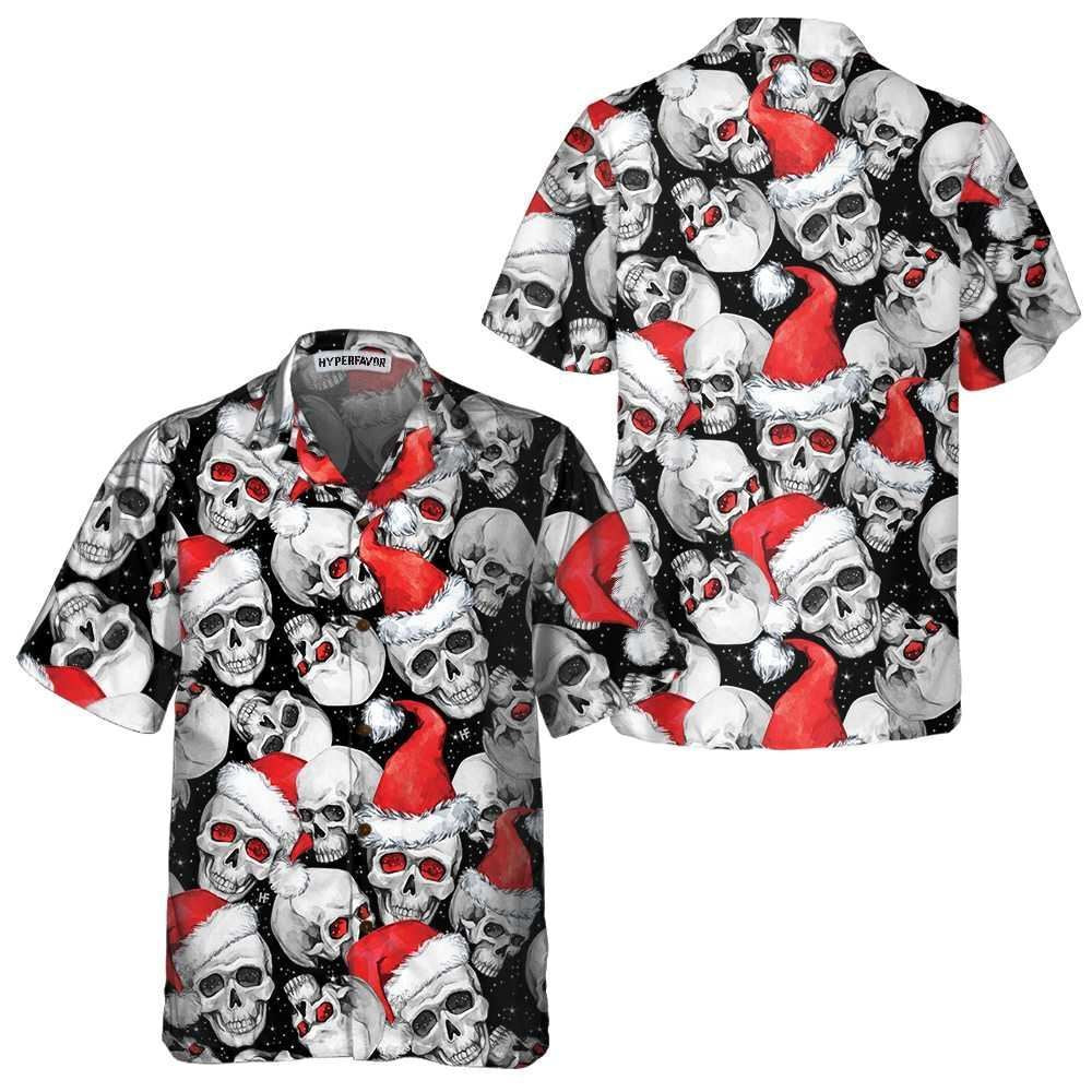 Christmas Santa Skull Hawaiian Shirt, Xmas Hawaiian Shirts