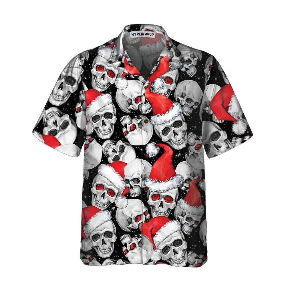 Christmas Santa Skull Hawaiian Shirt, Xmas Hawaiian Shirts