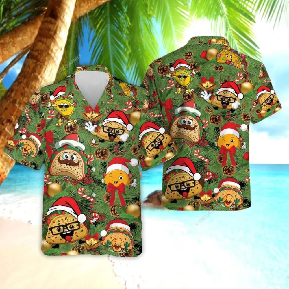 Christmas Taco Hawaiian Shirt For Men Women, Xmas Hawaiian Shirts