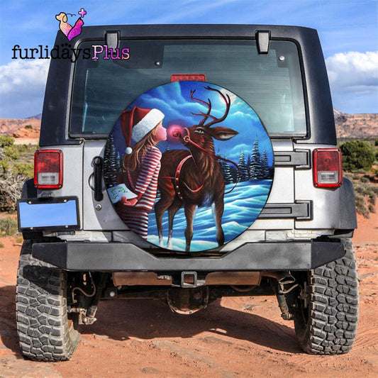 Christmas Tire Cover, Christmas Deer My Lis Tire Cover, Tire Covers For Cars