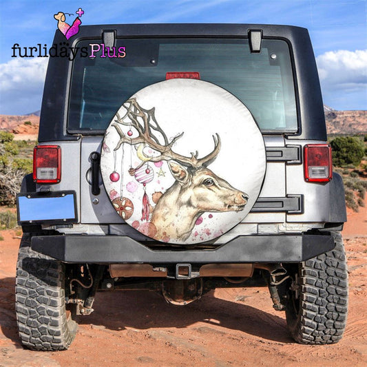 Christmas Tire Cover, Christmas Deer Tire Cover, Tire Covers For Cars