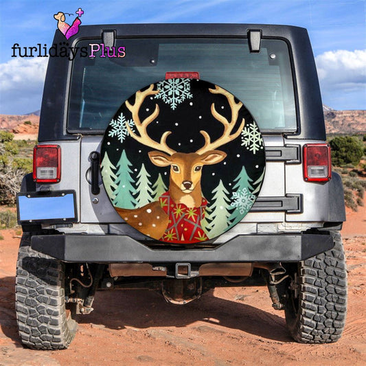 Christmas Tire Cover, Christmas Deer Xmas Tree Tire Cover, Tire Covers For Cars