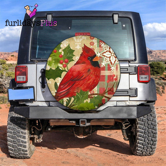 Christmas Tire Cover, Christmas Red Cardinal Bird Tire Cover, Tire Covers For Cars