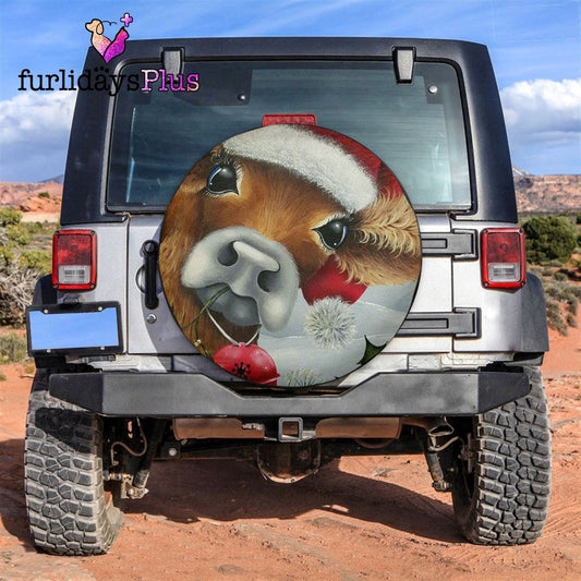 Christmas Tire Cover, Cow Christmas Tire Cover, Tire Covers For Cars