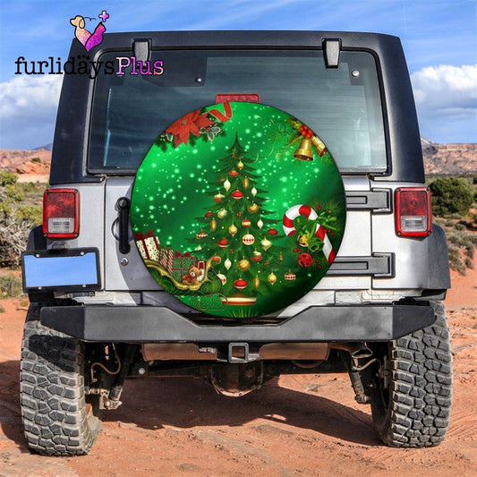Christmas Tire Cover, Glowing Christmas Tree Tire Cover, Tire Covers For Cars