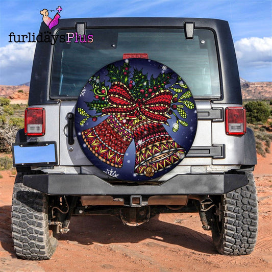 Christmas Tire Cover, Jingle Bell Hippie Art Tire Cover, Tire Covers For Cars