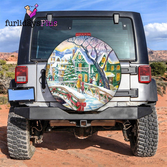 Christmas Tire Cover, Magical Christmas Towns Tire Cover, Tire Covers For Cars