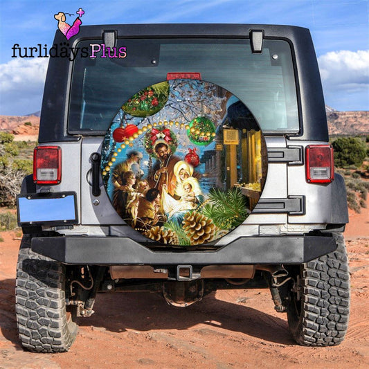 Christmas Tire Cover, Nativity Of Jesus Tire Cover, Tire Covers For Cars