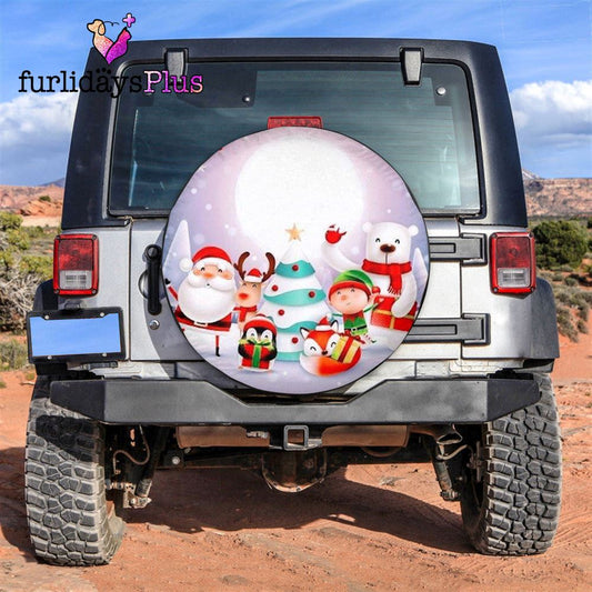 Christmas Tire Cover, Santa Claus Baby And Snowman Tire Cover, Tire Covers For Cars
