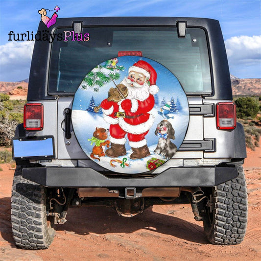 Christmas Tire Cover, Santa Claus Plays The Violin Tire Cover, Tire Covers For Cars