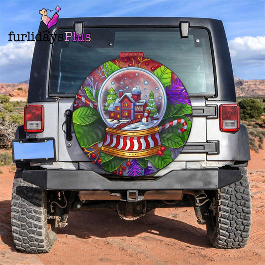 Christmas Tire Cover, Snowglobe Jigsaw Christmas Night Tire Cover, Tire Covers For Cars