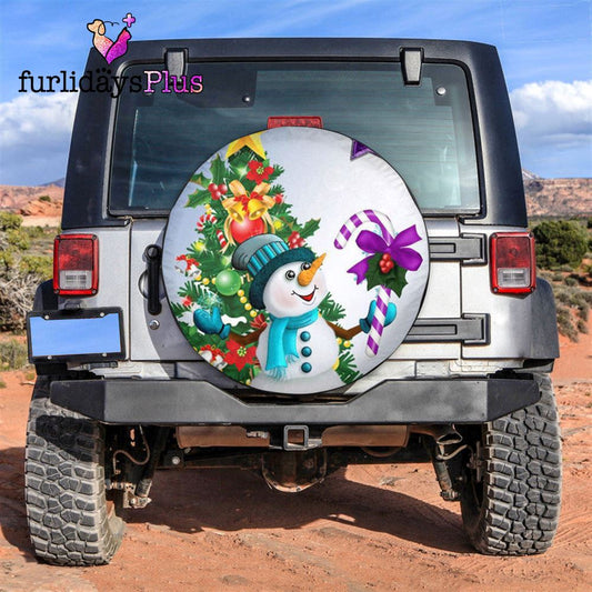 Christmas Tire Cover, Snowman And Tree Tire Cover, Tire Covers For Cars