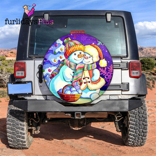 Christmas Tire Cover, Snowman Cute Love Tire Cover, Tire Covers For Cars