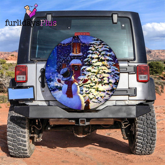 Christmas Tire Cover, Snowman Xmas Tree Tire Cover, Tire Covers For Cars