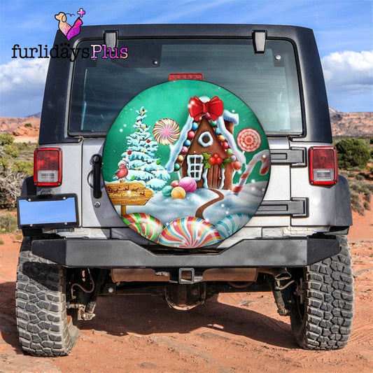 Christmas Tire Cover, Wonder Confectionery Town Tire Cover, Tire Covers For Cars