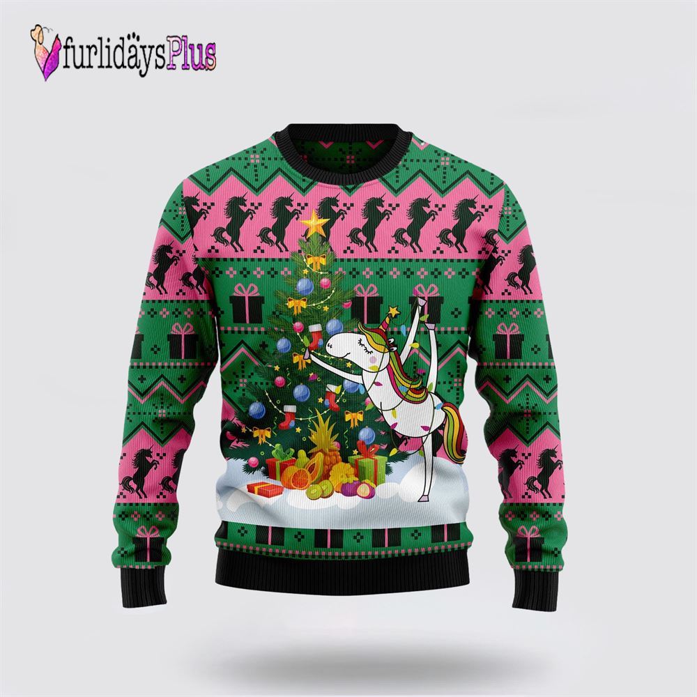 Christmas Tree Unicorn Ugly Christmas Sweater, Best Gift For Christmas
