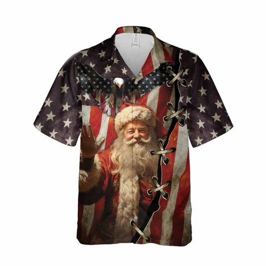 Christmas Us Santa Claus Button Down Hawaiian Shirt, Xmas Hawaiian Shirts