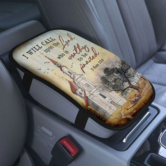 Church Cardinal Sheep Winter For I Know The Plans I Have For You Car Center Console Cover, Christian Armrest Pad Cover, Bible Verse Car Accessory
